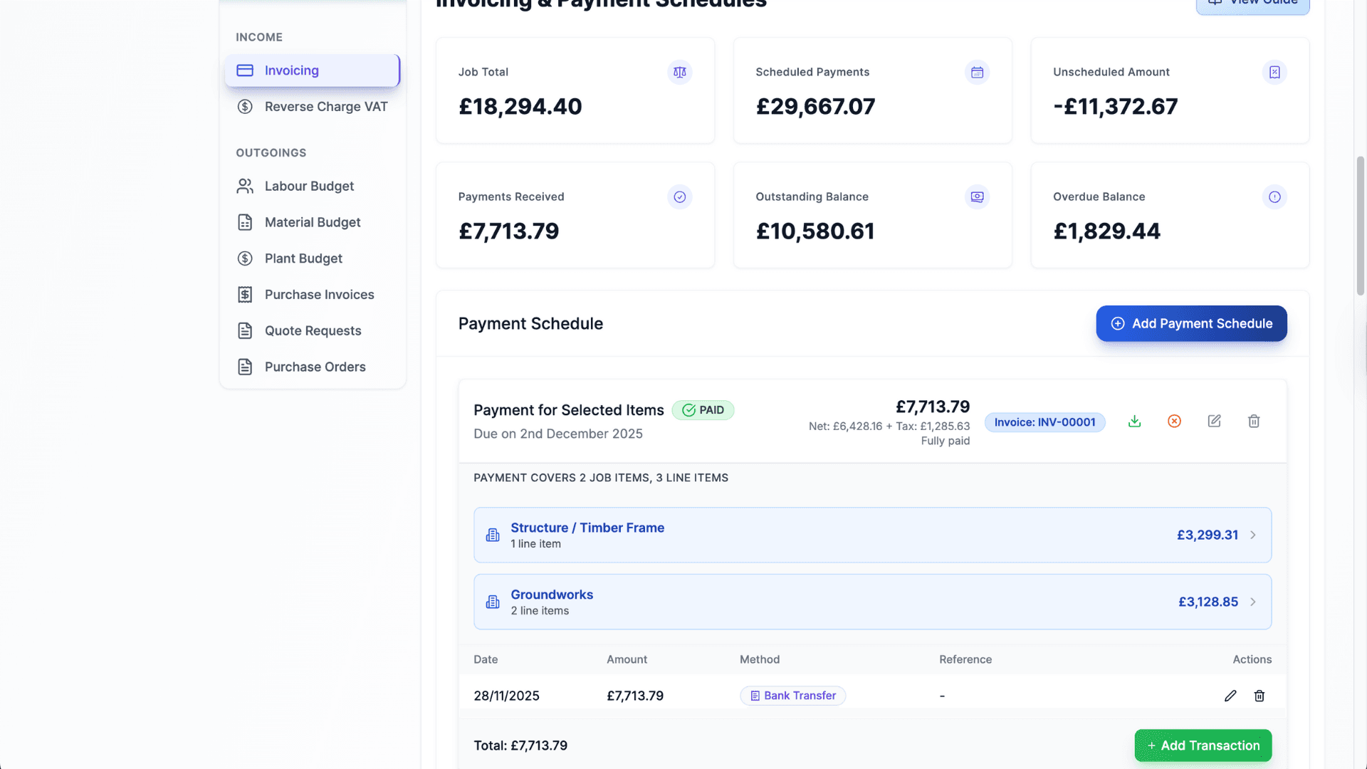 Financial Management Dashboard